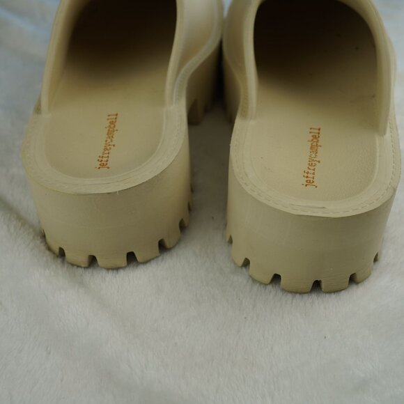 Jeffrey Campbell Cream Platform Clogs Size 10 Y2K Chunky Slip-On Slides‎ - Picture 5 of 11